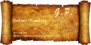 Geher Pamina névjegykártya